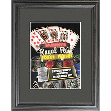Personalized Marquee Poker Parlor Nighttime Framed Print