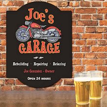 Motorcycle Garage Personalized Wall Sign