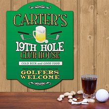 Personalized 19th Hole Golf Wall Sign