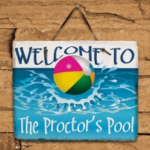 Beach Ball Personalized Welcome Slate Plaques