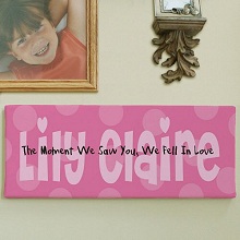 The Moment We Saw You... Personalized Baby Wall Canvas