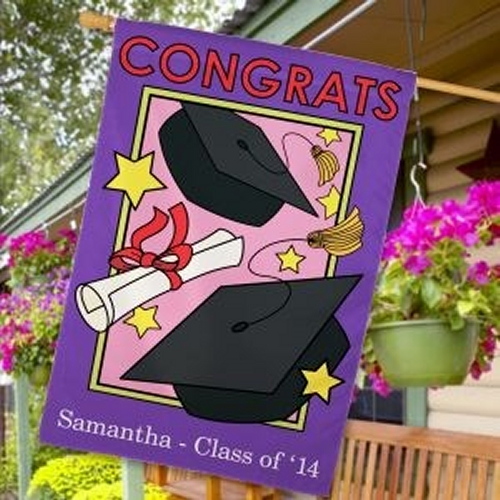 Personalized Graduation House Flags