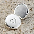 Engraved Sweetheart Silver Plated Compact