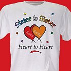 Heart to Heart Personalized Sisters T-shirt