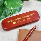 Graduation Personalized Rosewood Pen and Case Set