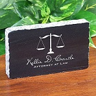 Scales of Justice Personalized Attorney Marble Paperweight