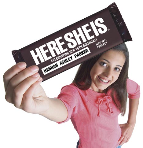 Click here to order your own Hershey Candy Wrapper Sweet Sixteen Announcements
