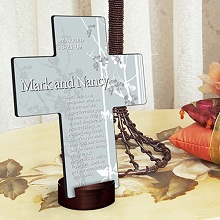Faith and Flower Personalized Cross