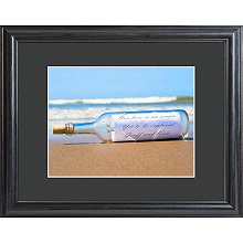 Personalized Message in a Bottle Print with Wood Frame