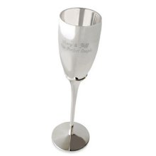 Engraved Silver Toasting Flute