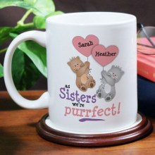 Purrfect Sisters Personalized Coffee Mugs