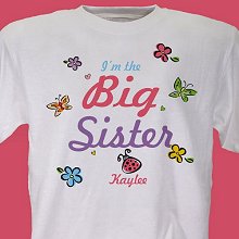 Butterfly and Flowers Personalized Sisters T-shirts