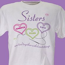 Hearstrings Personalized Sisters T-Shirts