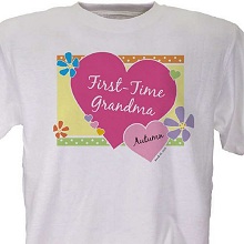 First-Time Mom or Grandma Personalized T-Shirts