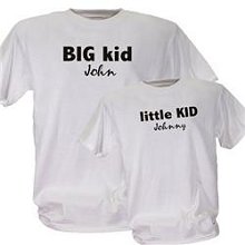 Big Kid Little Kid Matching Personalized Father Child T-shirts