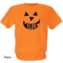 Pumpkin Face Personalized Orange Halloween T-shirts