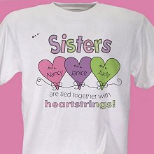 Heartstrings Personalized Sisters T-Shirts