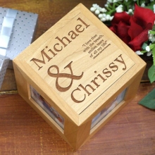I Love Thee Personalized Photo Cube