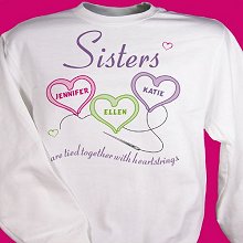 Sisters Heartstrings Personalized Sweatshirts
