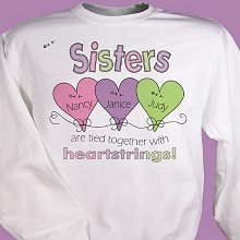 Heart Strings Personalized Sisters Sweatshirts