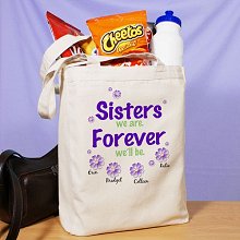 Sisters Forever Personalized Canvas Tote Bags