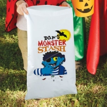 Monster Stash Personalized Halloween Trick or Treat Sacks