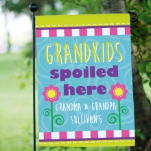 Grandchildren Spoiled Here Personalized Garden Flags