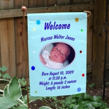 Newborn Baby Boy Birth Announcement Garden Flags