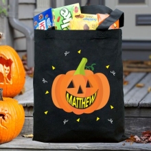 Smiling Pumpkin Personalized Halloween Treat Bags