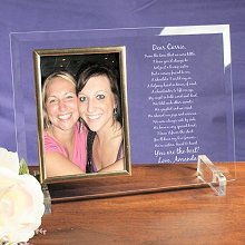 To My Sister Personalized Beveled Glass Picture Frames