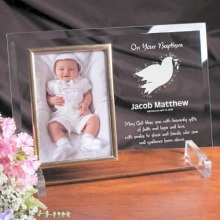 Personalized Baptism Beveled Glass Picture Frames