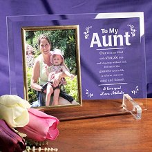 My Aunt Beveled Glass Engraved Picture Frames
