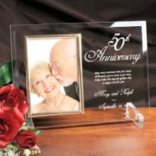 50th Anniversary Personalized Beveled Glass Picture Frames