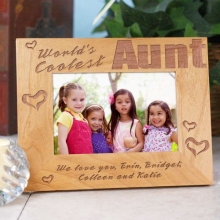 World's Coolest Aunt Personalized Wood Picture Frames
