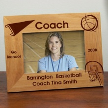 Laser Engraved Basketball Coach Wood Picture Frames