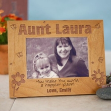 Happier Place Personalized Aunt Wood Picture Frames