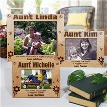 Happier Place Personalized Aunt Wood Picture Frames