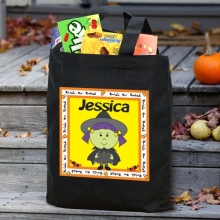 Halloween Character Personalized Black Trick or Treat Bags