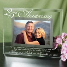 Engraved 25th Anniversary Glass Picture Frames