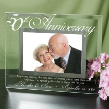 Engraved 50th Anniversary Glass Picture Frames