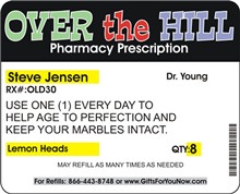 Over The Hill Pharmacy Personalized Birthday Prescription Bottle Set