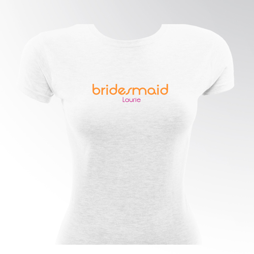 Orange Crush Personalized Bridesmaids Fitted T-shirts
