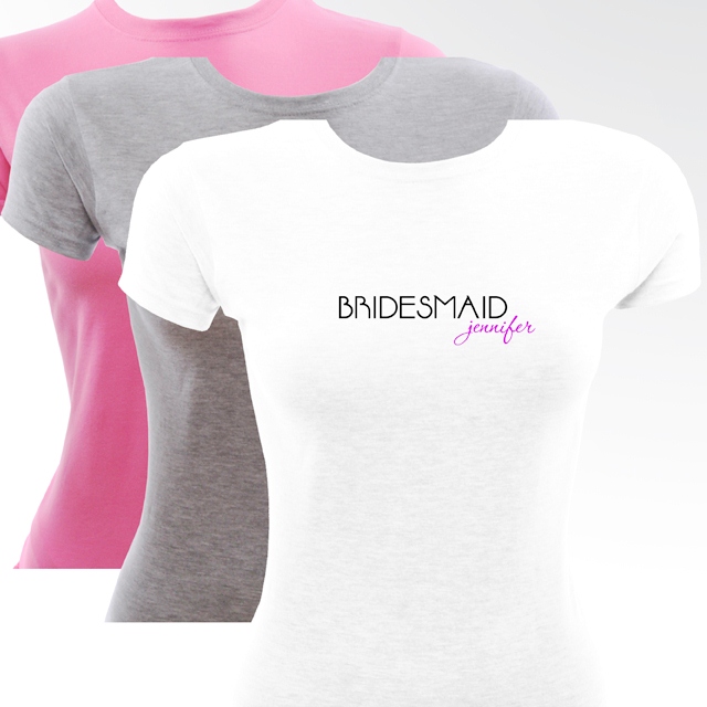 Personalized Bridesmaids Wedding Party Fitted T-shirts