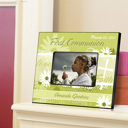 Delicate Daisy Personalized First Communion Picture Frames