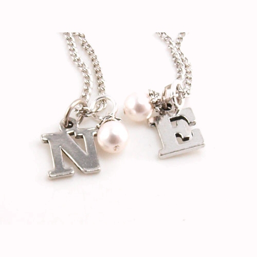 Initial and Pearl Bridal Party Necklaces
