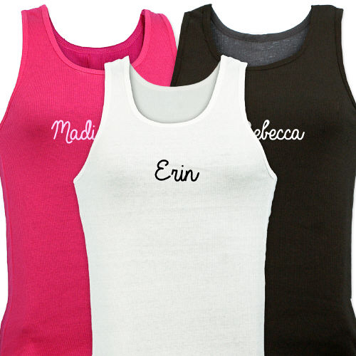 Embroidered Ladies Tank Tops