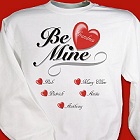 Be Mine Hearts Personalized Aunt Sweatshirts
