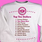 Top Ten Ladies Golfers Personalized Golf Sweatshirt