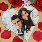 Personalized Photo Heart Shaped Wood Jig Saw Puzzle