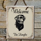 Dog Breed Personalized Welcome Slate Plaque